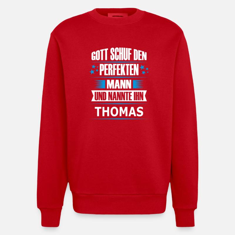 THOMAS - Heavyweight Oversized Organic Crew Neck Made in EU - Rot