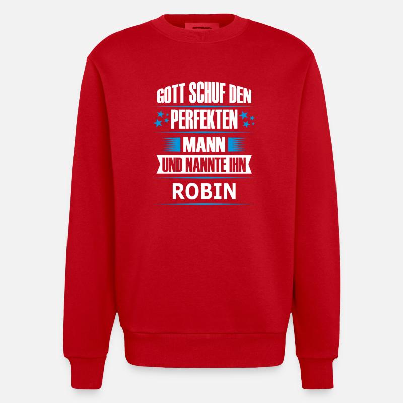 ROBIN - Heavyweight Oversized Organic Crew Neck Made in EU - Rot