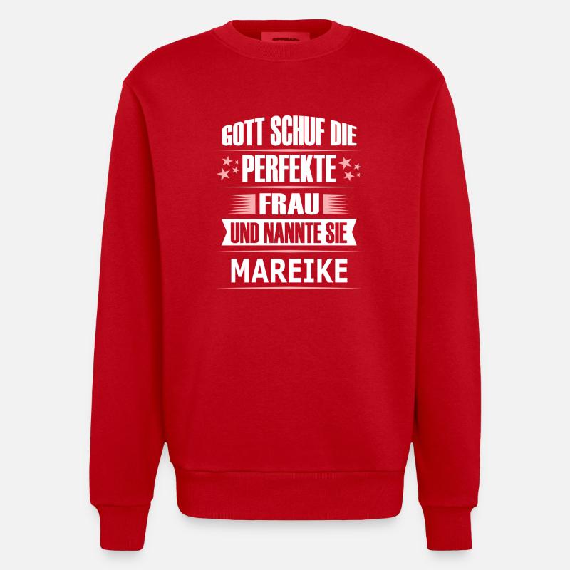 MAREIKE - Heavyweight Oversized Organic Crew Neck Made in EU - Rot
