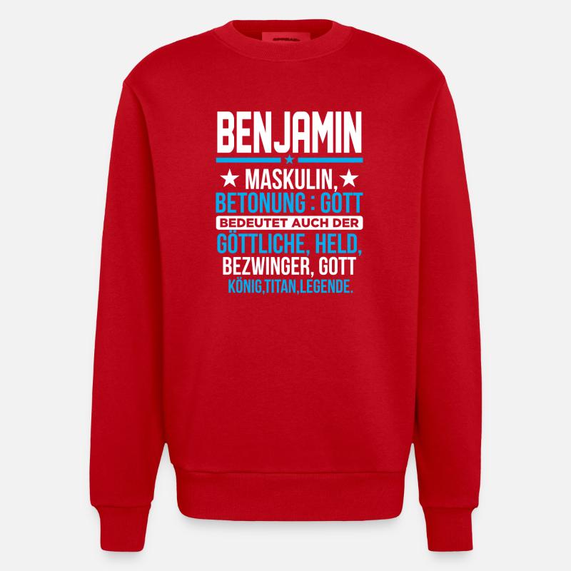 BENJAMIN - Titan - Heavyweight Oversized Organic Crew Neck Made in EU - Rot