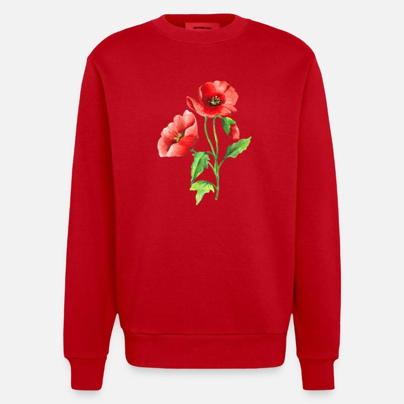 Maki - Sweat bio épais oversize fabriqué en UE - rouge