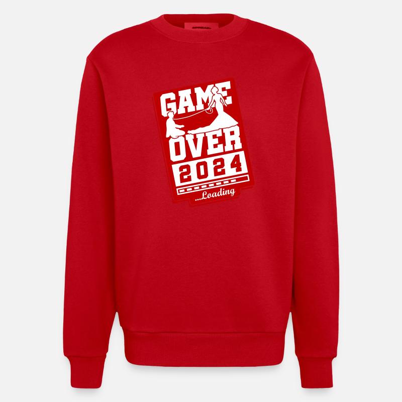 Wedding Loading 2024 Game Over - Sweat bio épais oversize fabriqué en UE - rouge