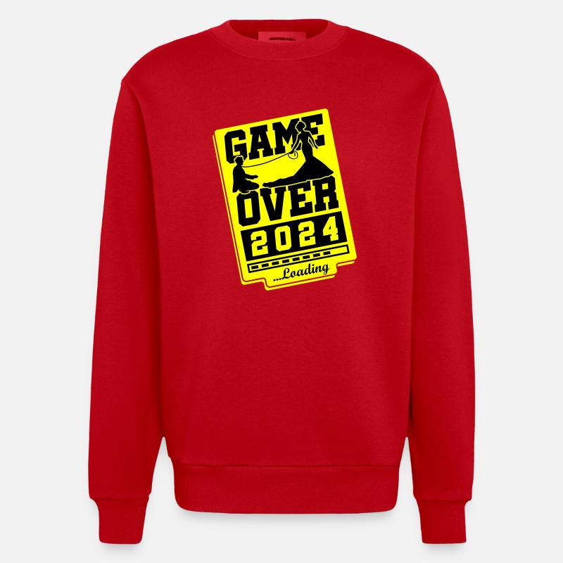 Wedding Loading 2024 Game Over - Sweat bio épais oversize fabriqué en UE - rouge