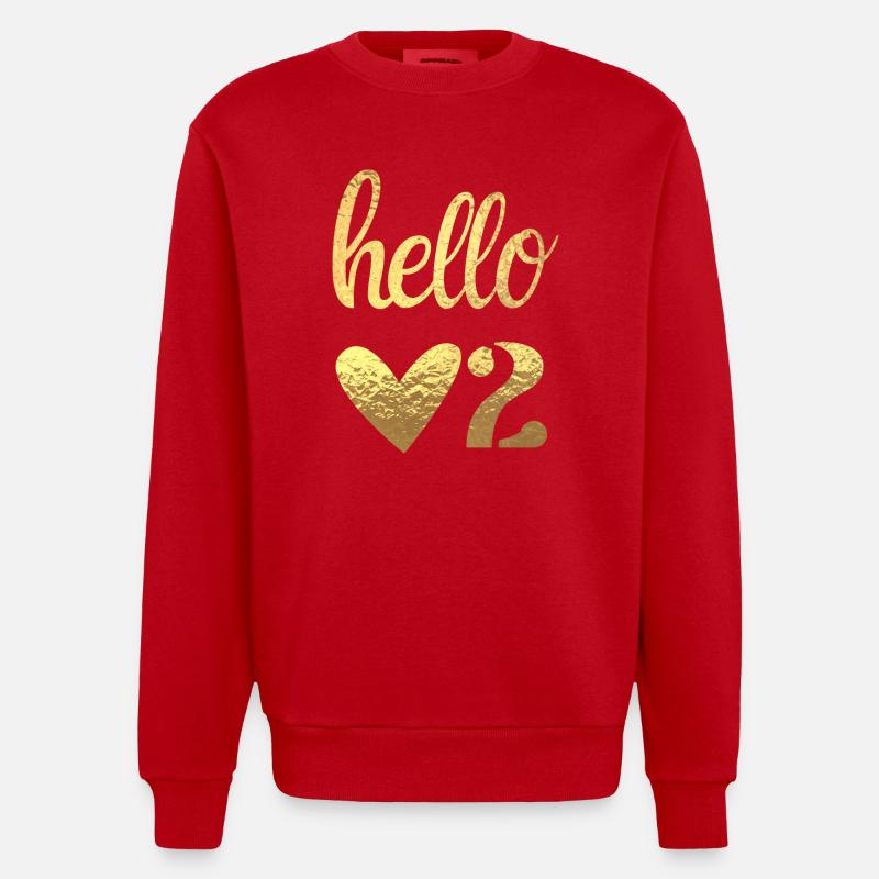 Hello 2 - Sweat bio épais oversize fabriqué en UE - rouge