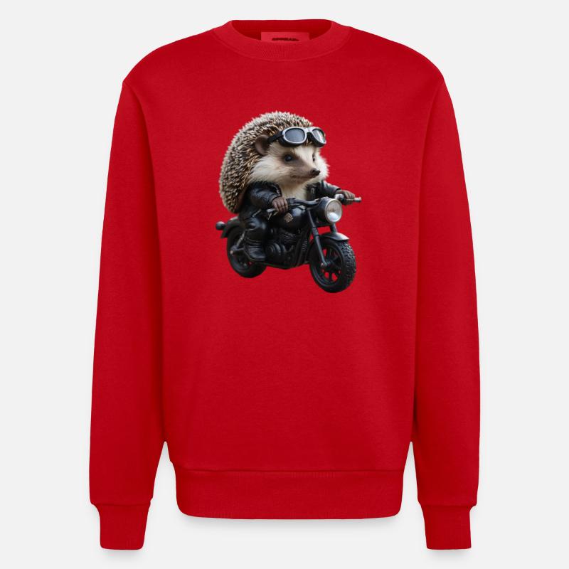 Biker-Igel - Heavyweight Oversized Organic Crew Neck Made in EU - Rot