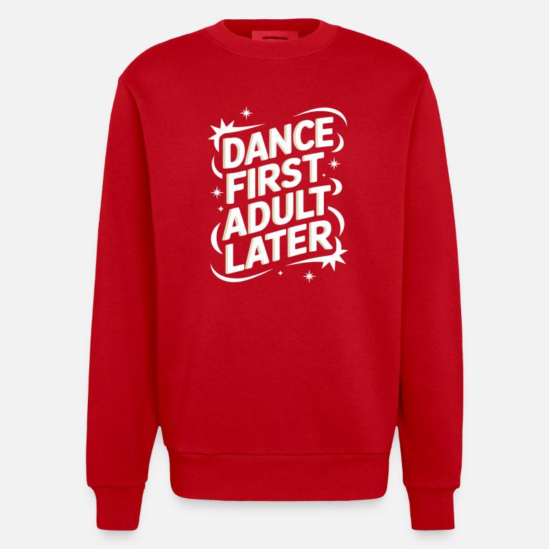 Dancing Dancers Dancing - Heavyweight Oversized Organic Crew Neck Made in EU - red