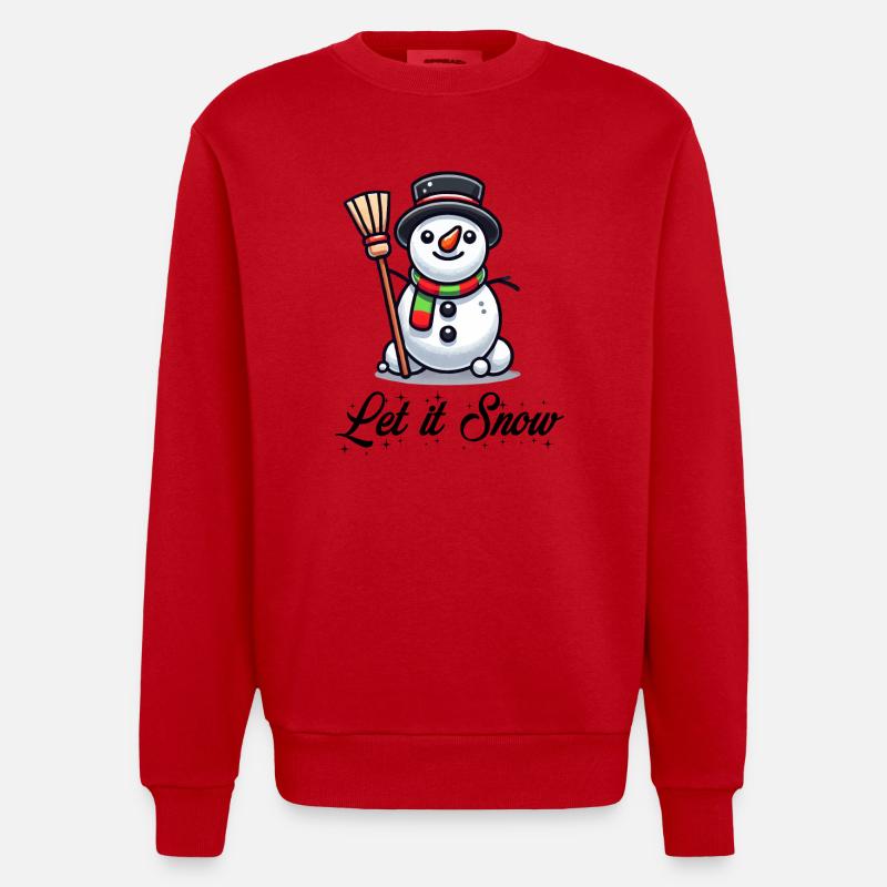 Schneemann Comic - Heavyweight Oversized Organic Crew Neck Made in EU - Rot