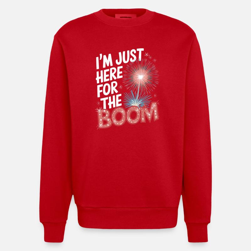 Pyrotechnics Fireworks Pyrotechnics - Heavyweight Oversized Organic Crew Neck Made in EU - red