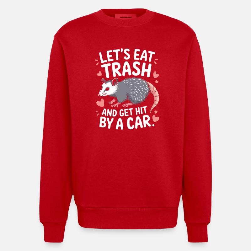 Opossum Possum Tier - Heavyweight Oversized Organic Crew Neck Made in EU - Rot