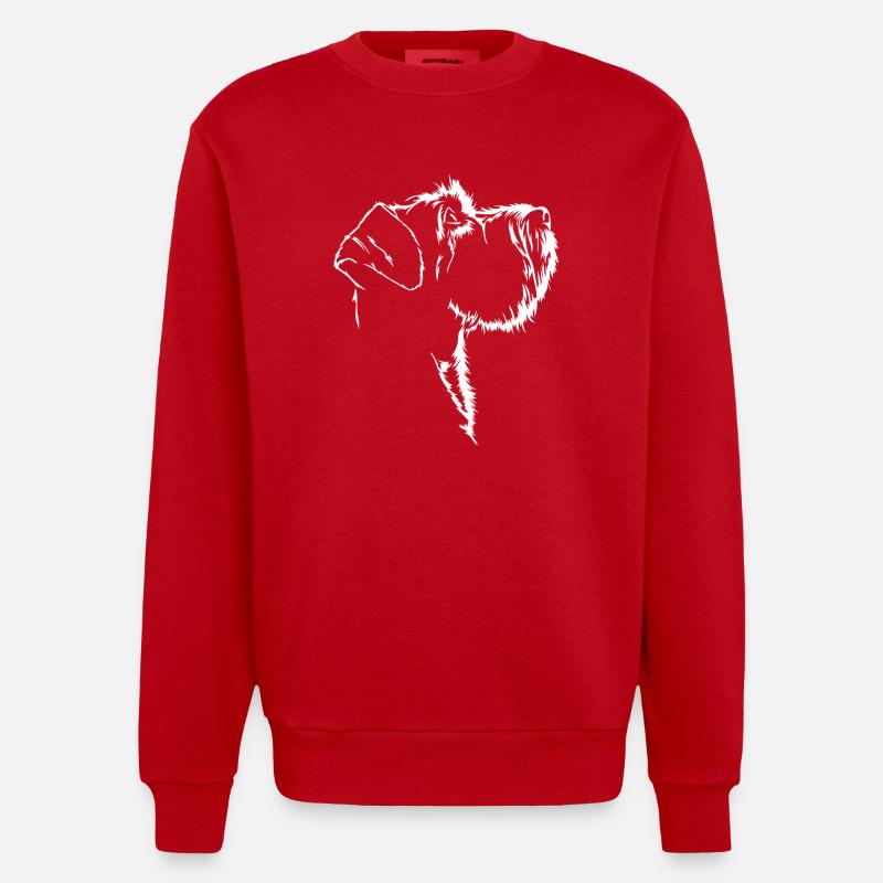 Schnauzer Silhouette Chien Chien Wilsigns - Sweat bio épais oversize fabriqué en UE - rouge