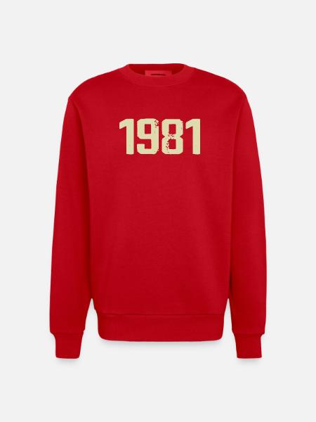 Jubilee 1981 - Heavyweight Oversized Organic Crew Neck Made in EU - red