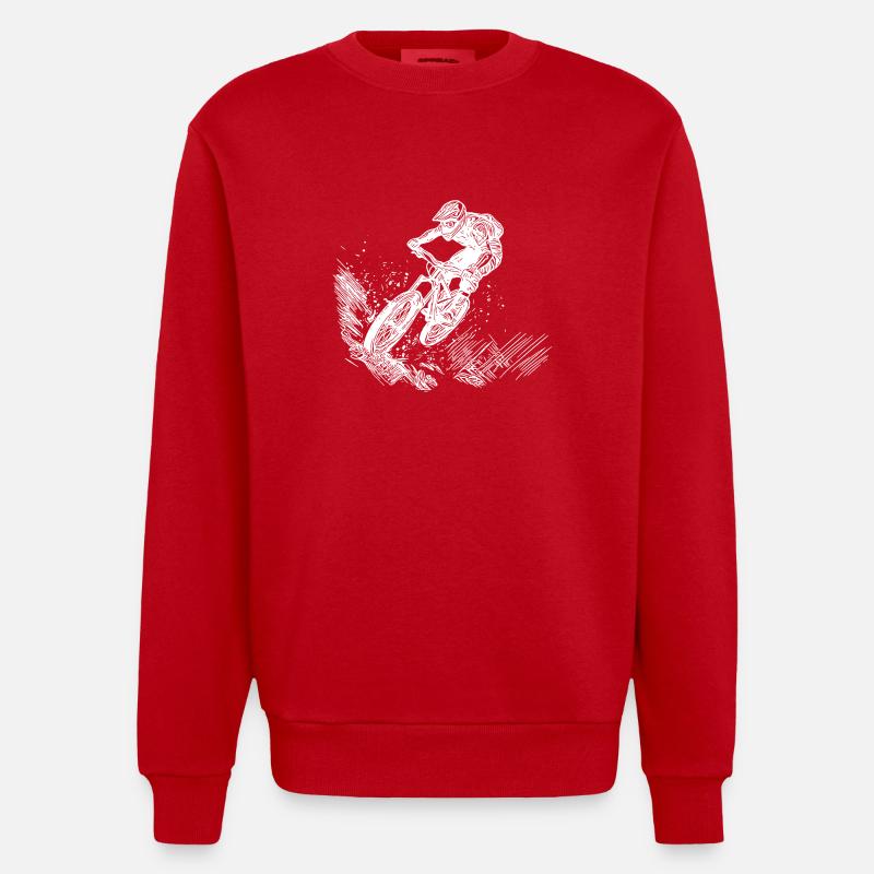 VTT vélo descente saut - Sweat bio épais oversize fabriqué en UE - rouge