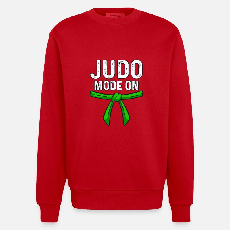 Judo-Modus an - Heavyweight Oversized Organic Crew Neck Made in EU - Rot