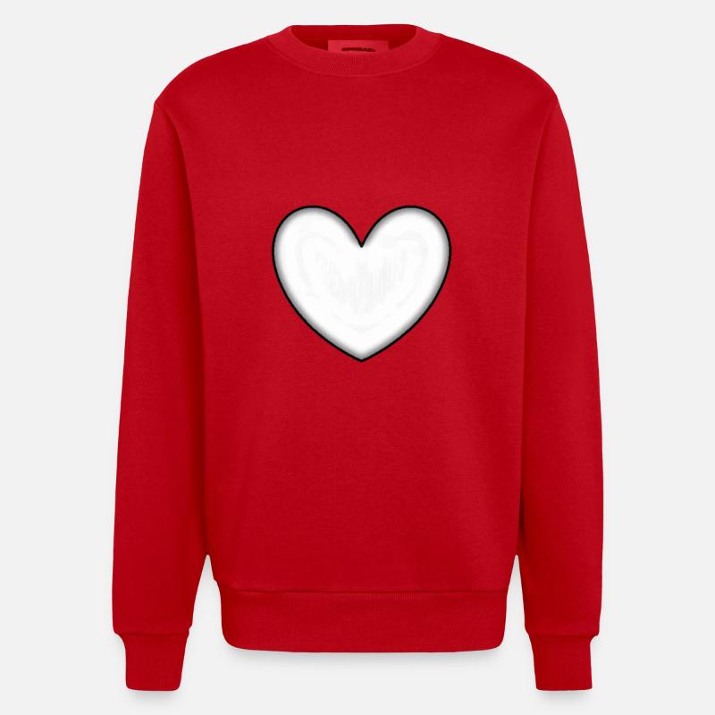 Valentinstag Geschenk Valentinstag - Heavyweight Oversized Organic Crew Neck Made in EU - Rot