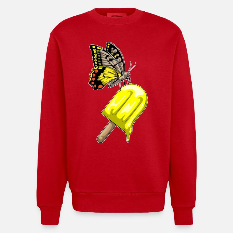 Popsicles papillon - Sweat bio épais oversize fabriqué en UE - rouge