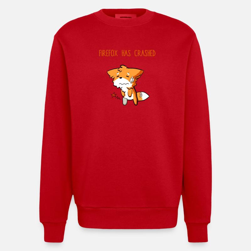 Firefox has crashed - Heavyweight Oversized Organic Crew Neck Made in EU - red