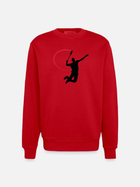 badminton - Heavyweight Oversized Organic Crew Neck Made in EU - red