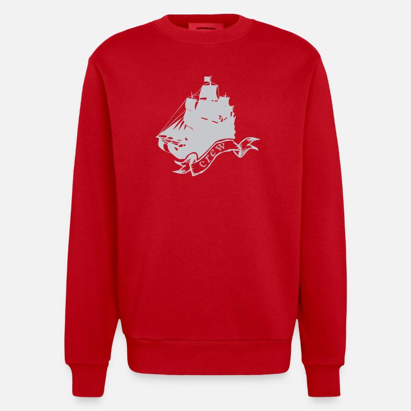 Équipage d’un bateau pirate - Sweat bio épais oversize fabriqué en UE - rouge