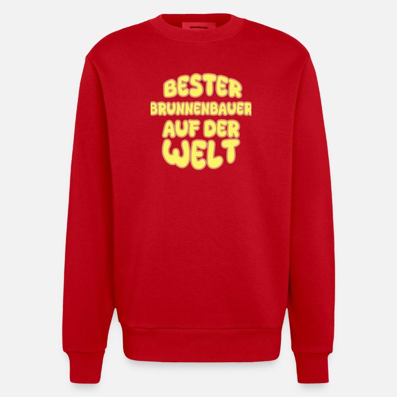 Nomination du constructeur de puits - Sweat bio épais oversize fabriqué en UE - rouge