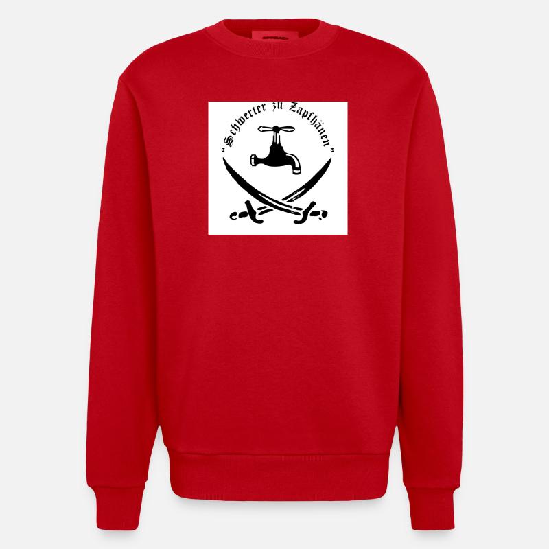 Schwerter zu Zapfhähnen - Heavyweight Oversized Organic Crew Neck Made in EU - Rot