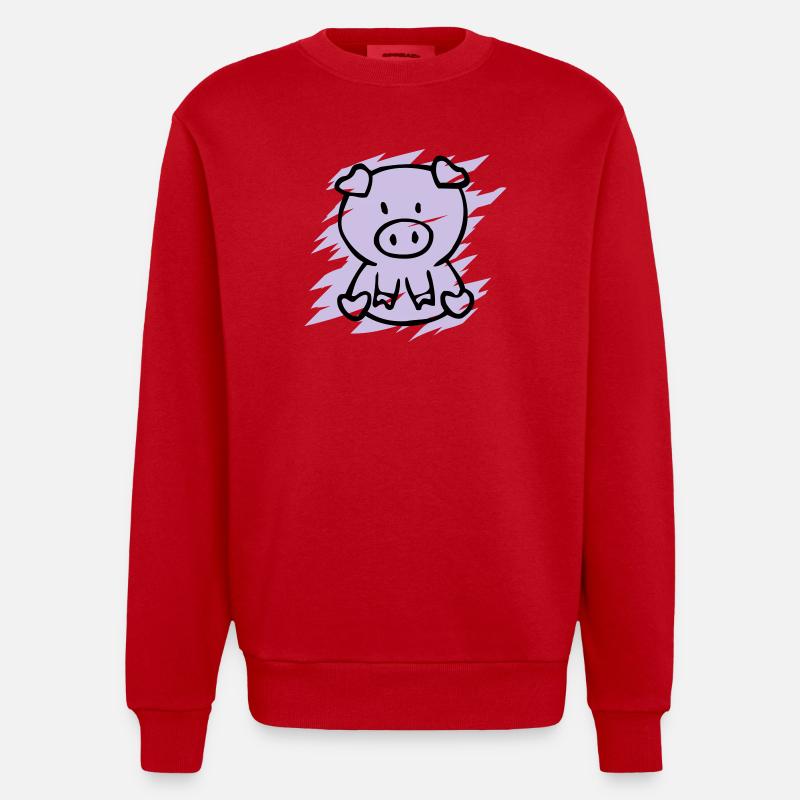oink - Heavyweight Oversized Organic Crew Neck Made in EU - Rot