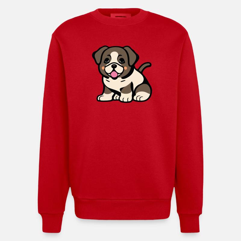 Juste un chien mignon - Sweat bio épais oversize fabriqué en UE - rouge