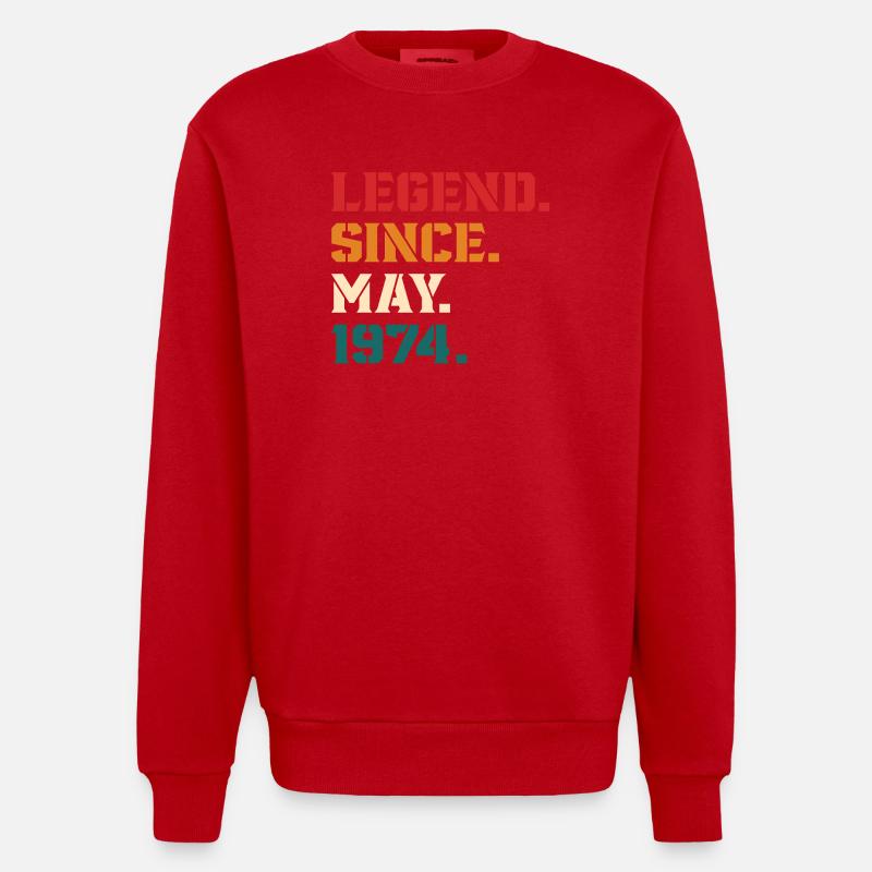 Legend Since May 1974 - Sweat bio épais oversize fabriqué en UE - rouge