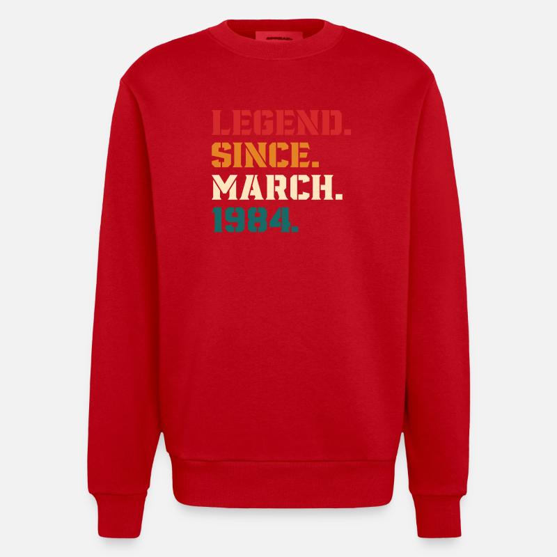 Legend Since March 1984 - Sweat bio épais oversize fabriqué en UE - rouge