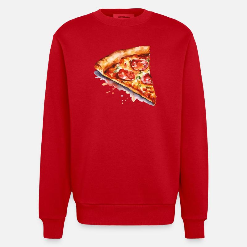 pizza - Sweat bio épais oversize fabriqué en UE - rouge
