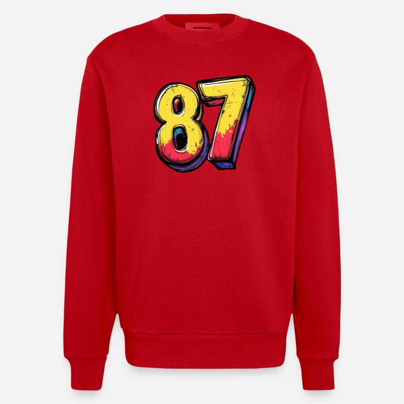 Bande dessinée 87 numéros - Sweat bio épais oversize fabriqué en UE - rouge