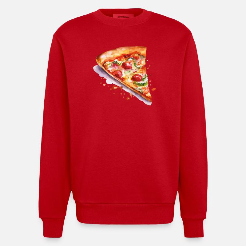 pizza - Sweat bio épais oversize fabriqué en UE - rouge
