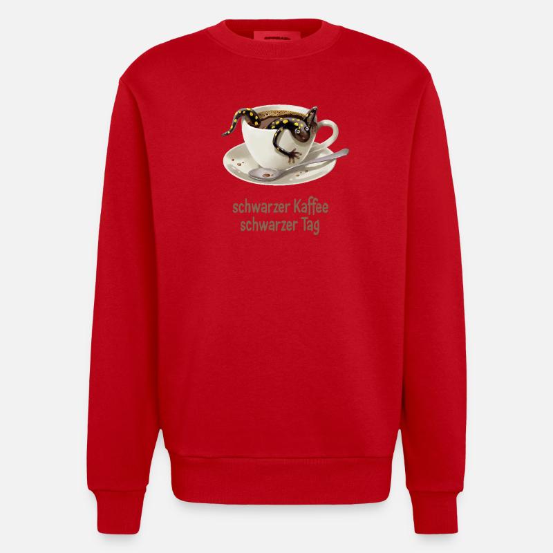 Salamandre du café 1 - Sweat bio épais oversize fabriqué en UE - rouge