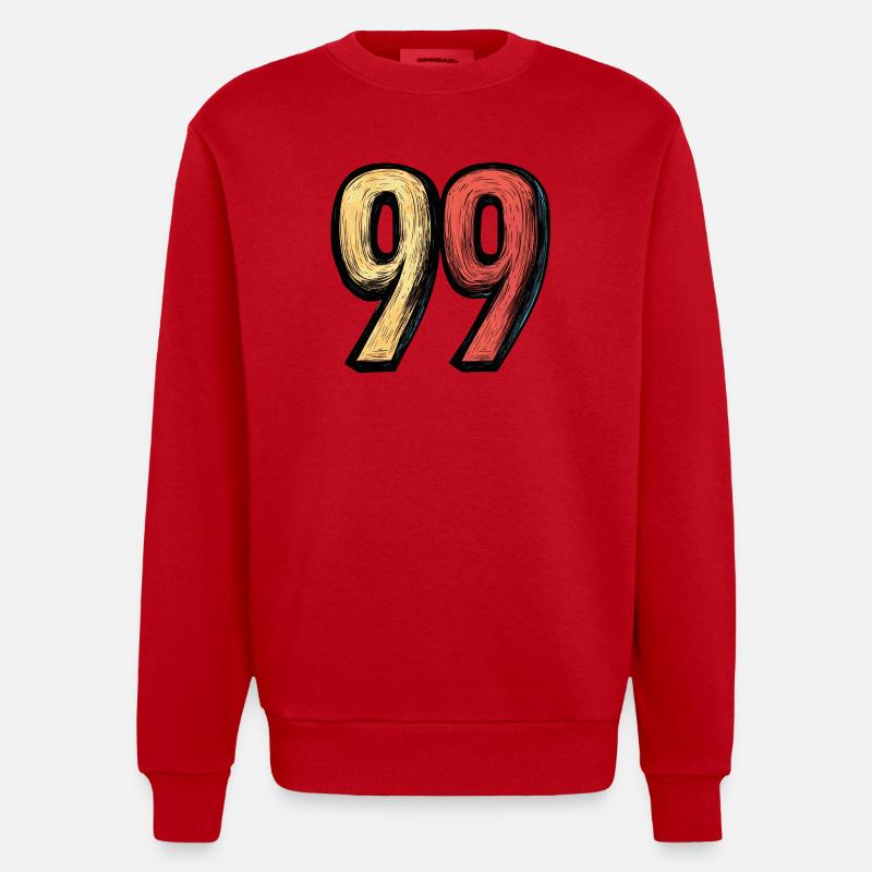 Bande dessinée à 99 chiffres - Sweat bio épais oversize fabriqué en UE - rouge