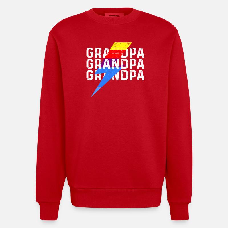 Papy Grand-père Papy - Sweat bio épais oversize fabriqué en UE - rouge