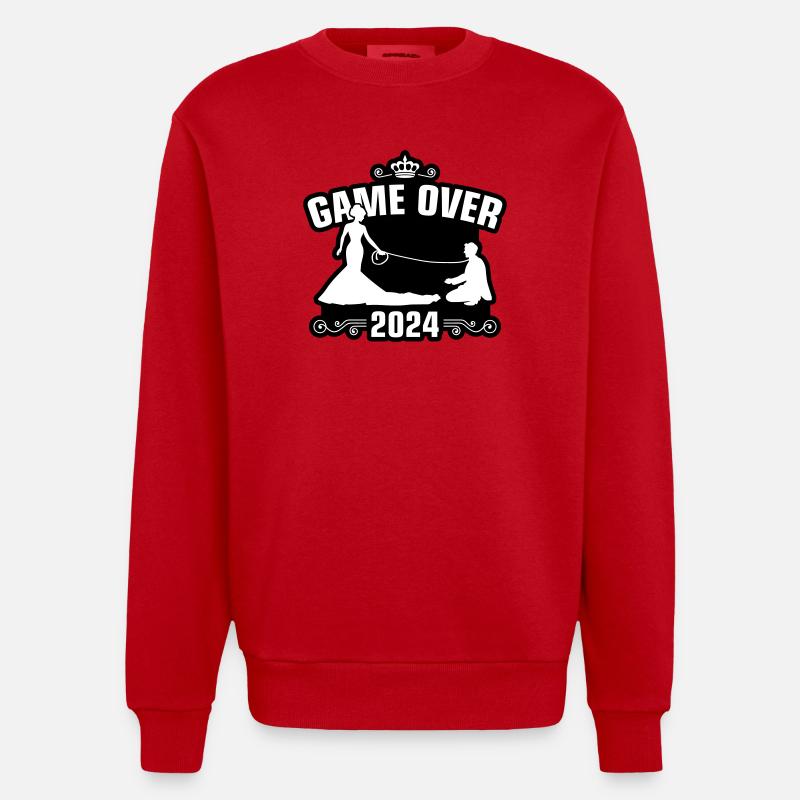 Game Over 2024 Mariage - Sweat bio épais oversize fabriqué en UE - rouge