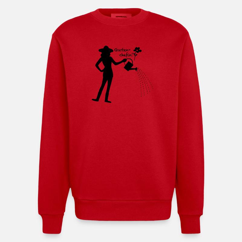 gartenchefin - Heavyweight Oversized Organic Crew Neck Made in EU - Rot