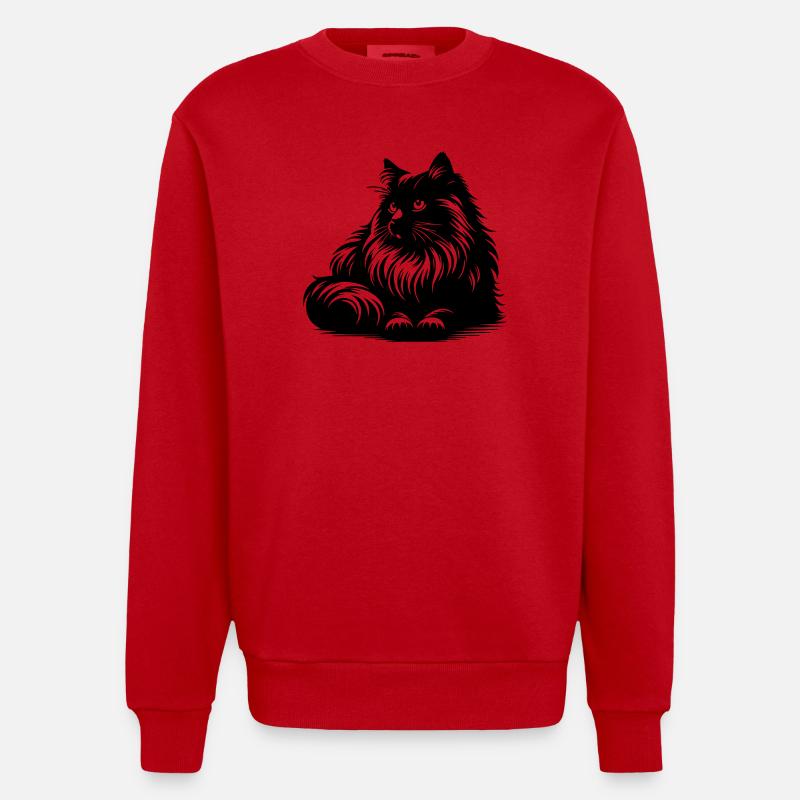 Ragdoll Katze - Heavyweight Oversized Organic Crew Neck Made in EU - Rot