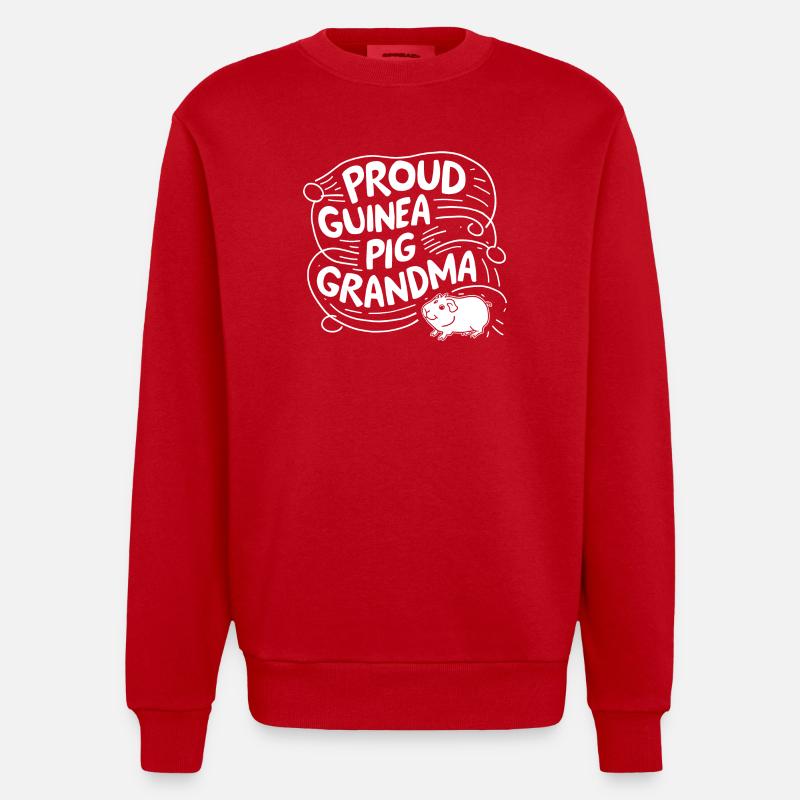 Fière grand-mère cochon d’Inde - Sweat bio épais oversize fabriqué en UE - rouge