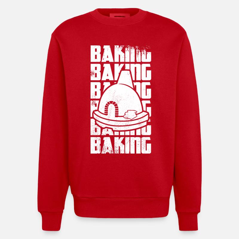 Lustiges Backen - Heavyweight Oversized Organic Crew Neck Made in EU - Rot