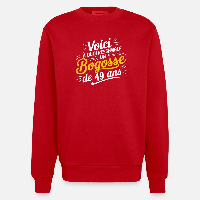 Bogosse de 49 Ans - Sweat bio épais oversize fabriqué en UE - rouge