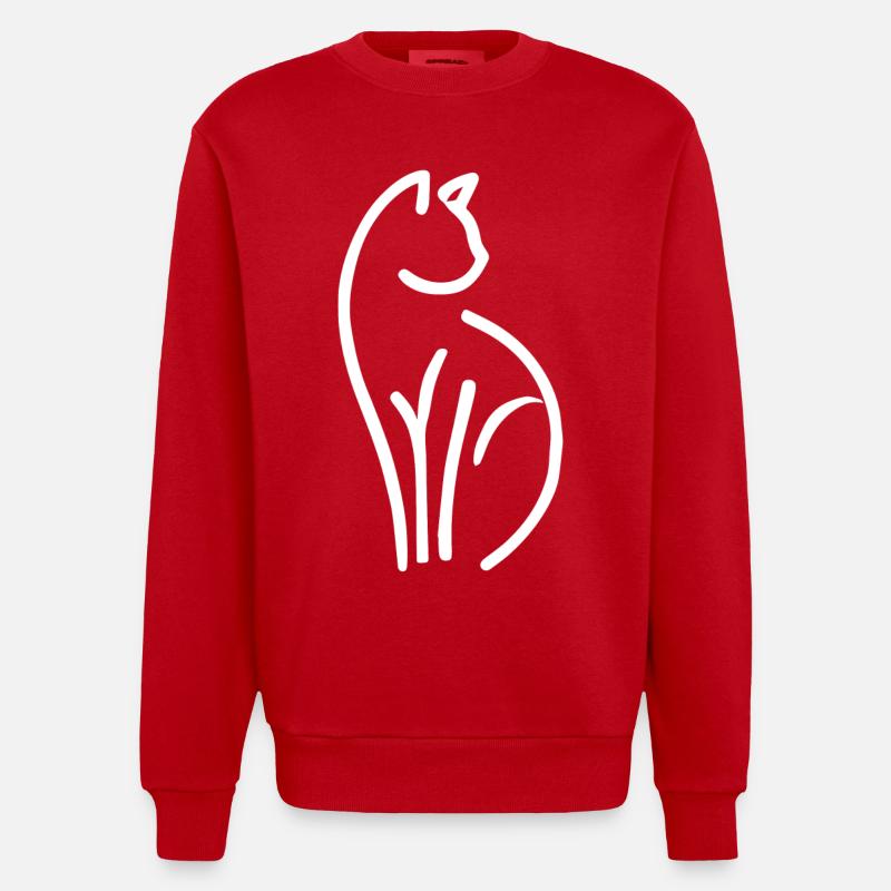 Katze - Heavyweight Oversized Organic Crew Neck Made in EU - Rot