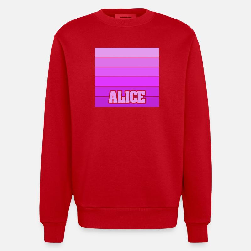 Gift for Alice - Heavyweight Oversized Organic Crew Neck Made in EU - red