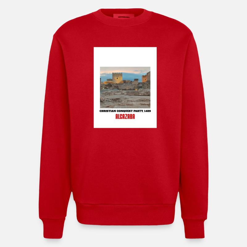 Conquête chrétienne Alcazaba 1489 - Sweat bio épais oversize fabriqué en UE - rouge
