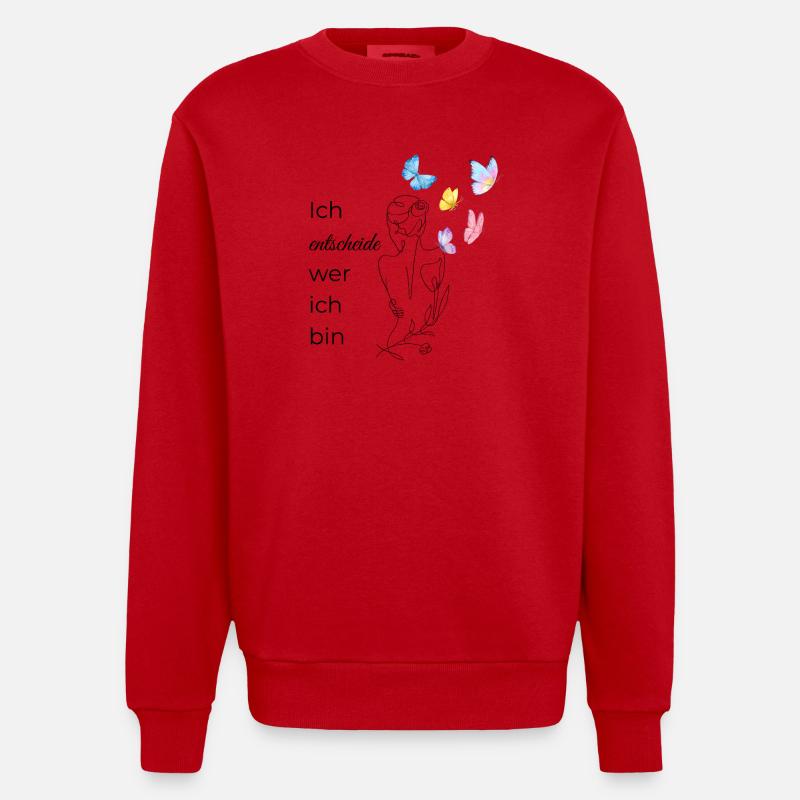 Ich ENTSCHEIDE wer ich bin - Heavyweight Oversized Organic Crew Neck Made in EU - Rot
