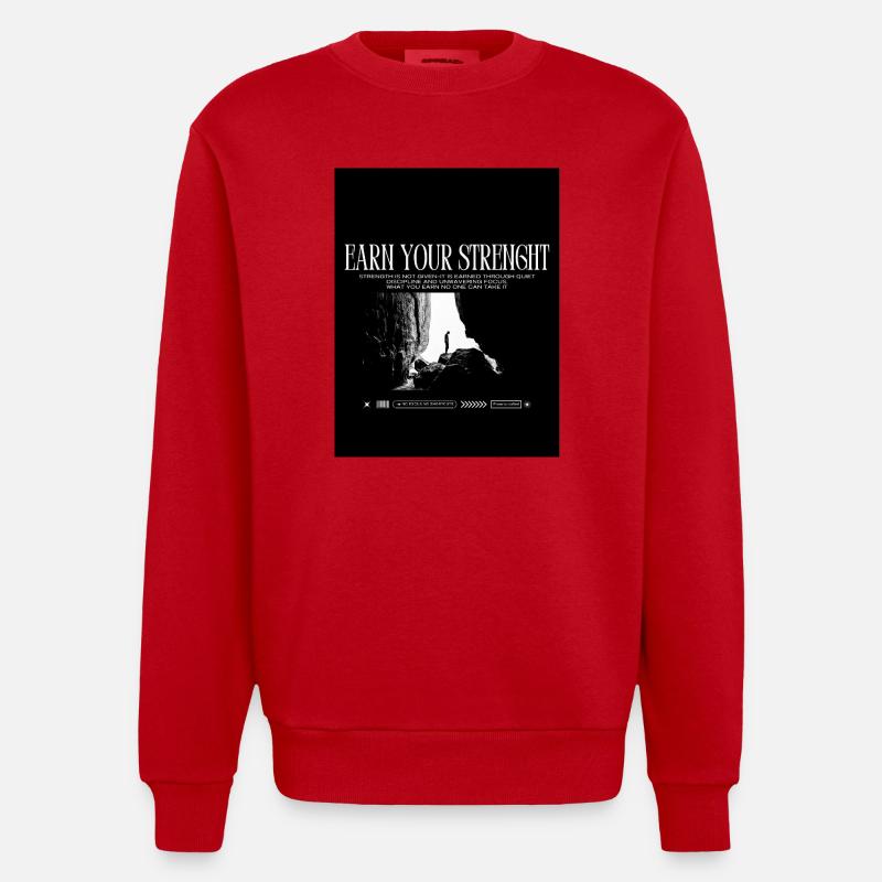 Black_White|Modern|Typographisch|StreetwearTshirtpro - Heavyweight Oversized Organic Crew Neck Made in EU - Rot