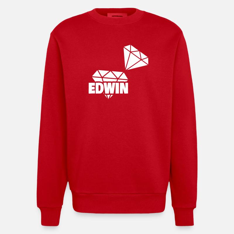Edwin - Sweat bio épais oversize fabriqué en UE - rouge