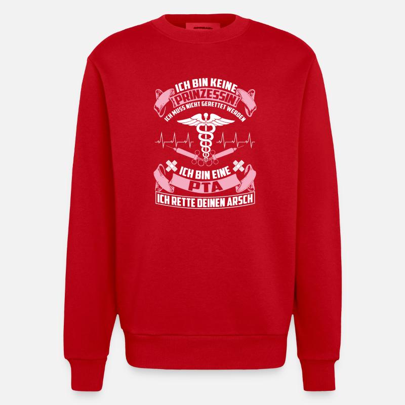 PTA - pharmaceutical technical assistant - Heavyweight Oversized Organic Crew Neck Made in EU - red