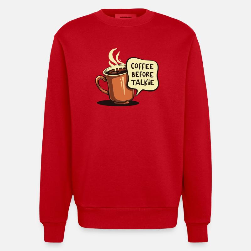 LE CAFÉ AVANT LE TALKIE - Sweat bio épais oversize fabriqué en UE - rouge