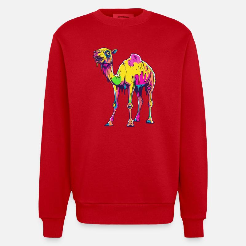 Kamel Halloween Comic Lustig - Heavyweight Oversized Organic Crew Neck Made in EU - Rot