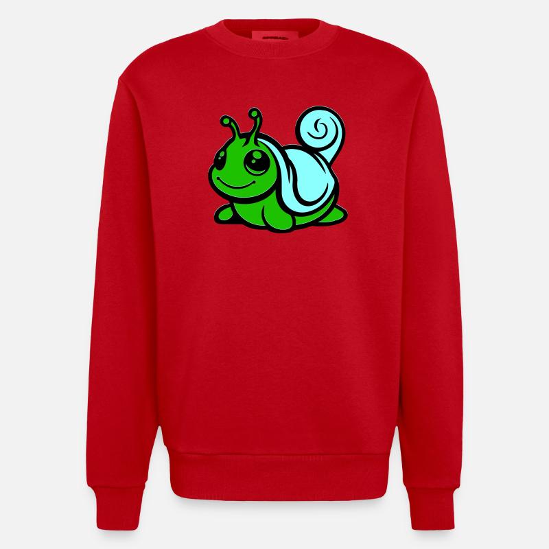 Bande dessinée d’escargot - Sweat bio épais oversize fabriqué en UE - rouge